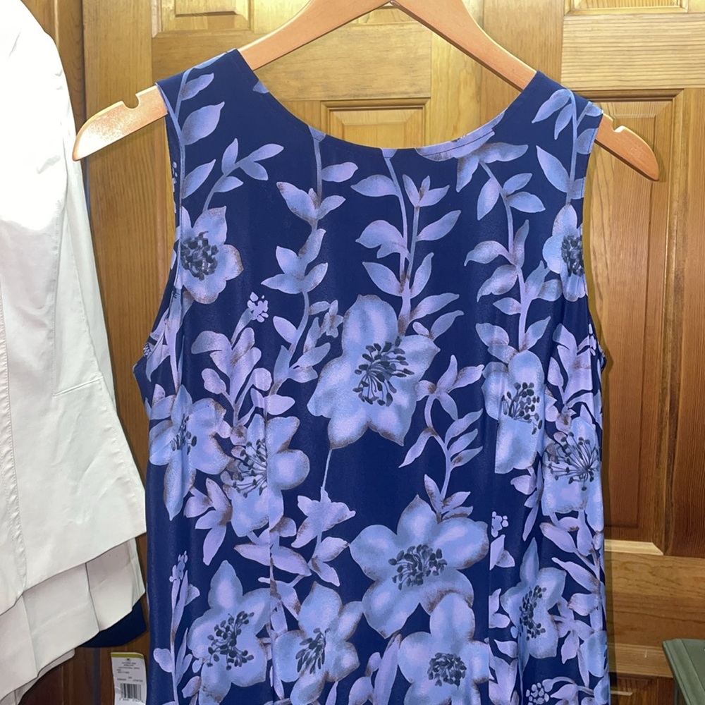 Vintage Norton Mcnaughton dress floral blue purple size 6 petite